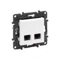 Информационная розетка двойная Niloe Step 2хRJ45 Кат.6 UTP Белый new