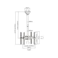 Кронштейн потолочный Brateck PLB-CE944-01SD для 2-х ТВ и мониторов, 32"-55"