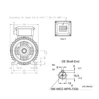 Асинхронный электродвигатель WEG 16803815 AM W20 -80 1.1 кВт 2P B3T 220-460 В 50 Гц