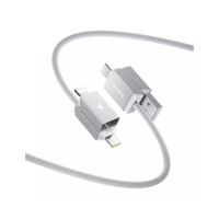 Интерфейсный кабель Baseus Versatile U+C to C+L 60W 2m White (P10383000211-01)