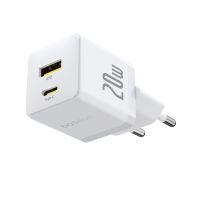 Адаптер питания Baseus Palm C+U 20W EU White ( в комлпекте кабель Type-c) (P10111608213-01)