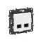 Информационная розетка двойная Niloe Step 2хRJ45 Кат.6 UTP Белый new
