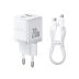 Адаптер питания Baseus Palm C+U 20W EU White ( в комлпекте кабель Type-c) (P10111608213-01)