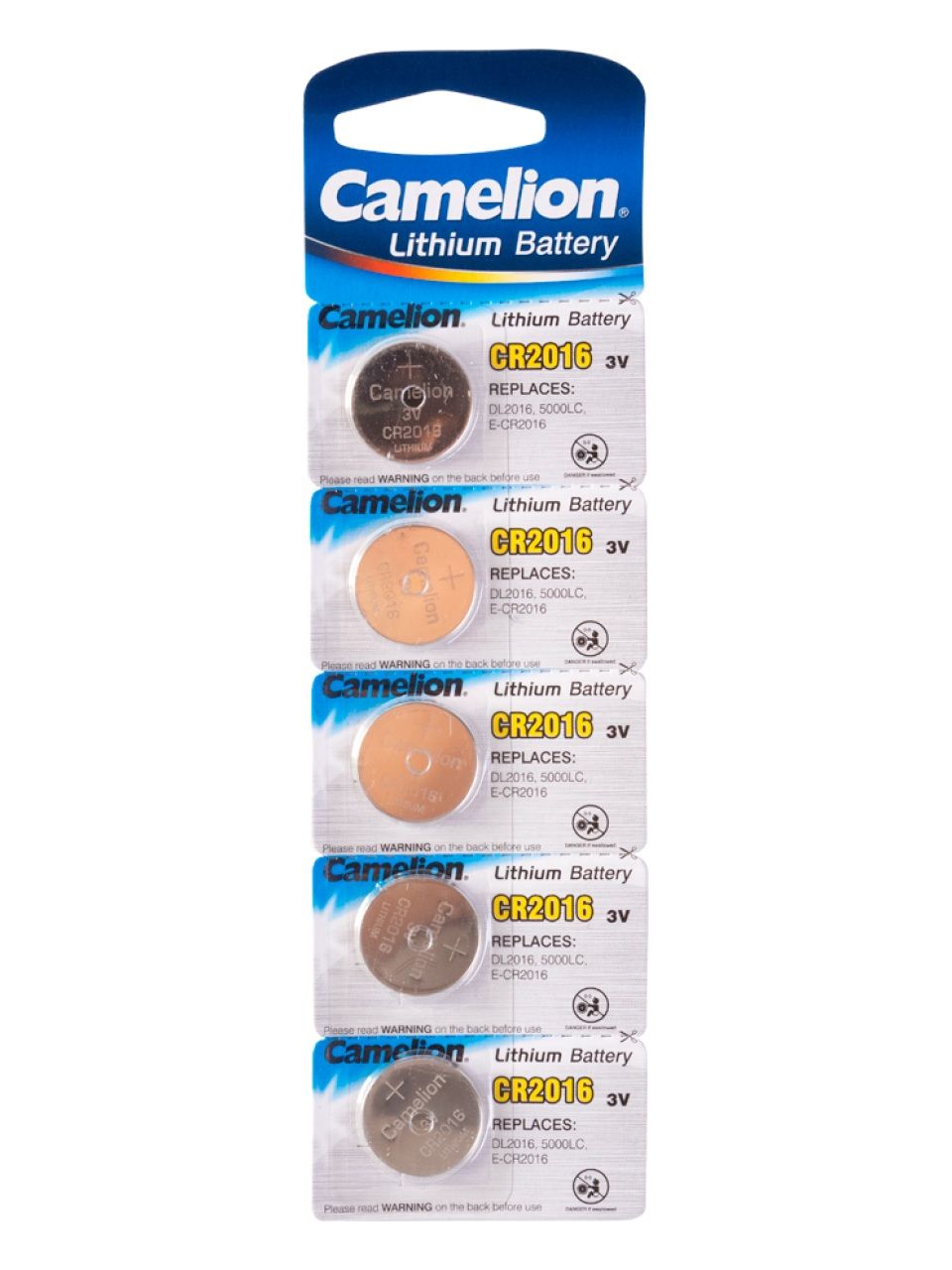 Батарейка CAMELION Lithium CR2016-BP5 5 шт. в блистере