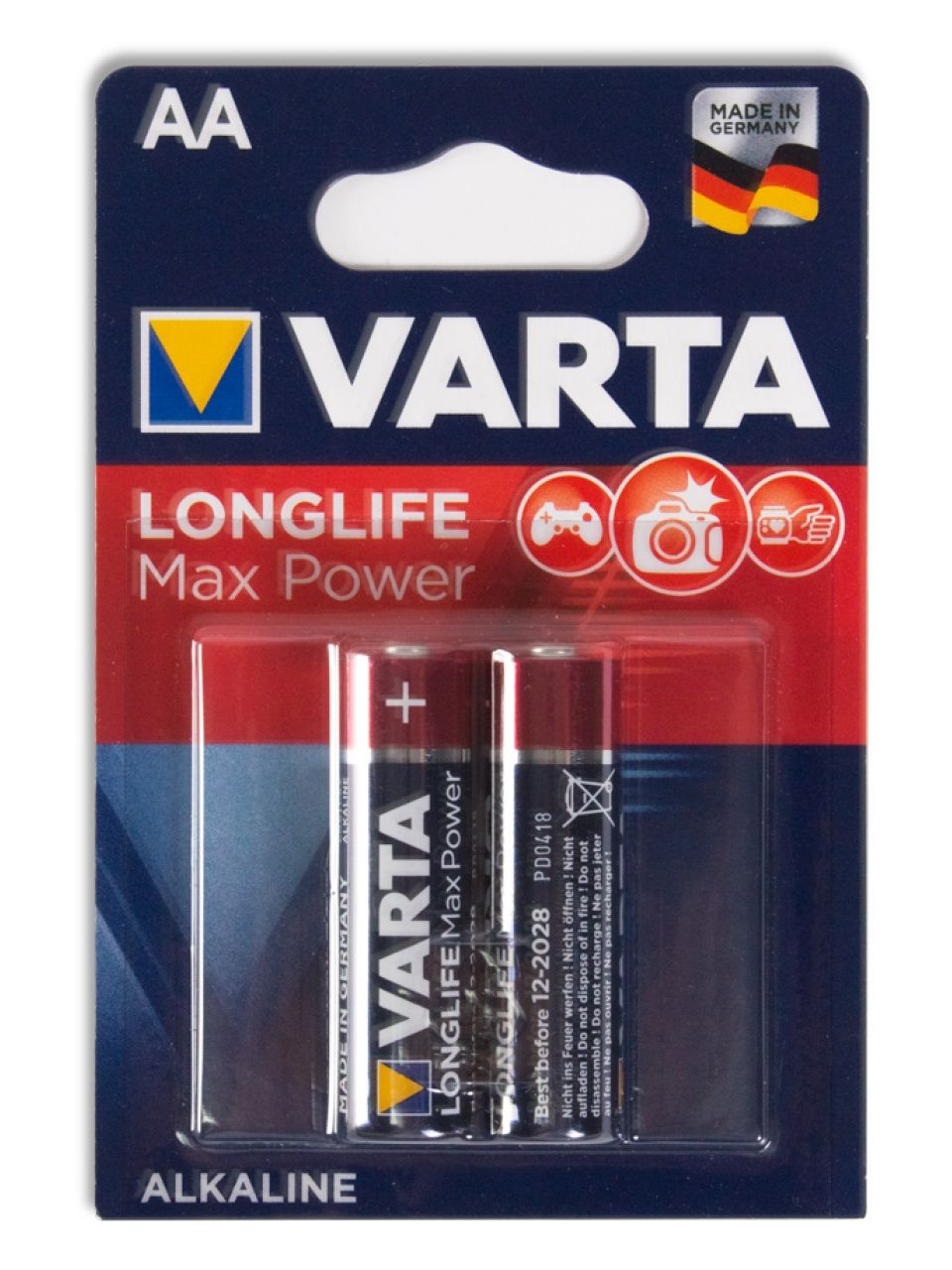 Батарейка VARTA Longlife Power Max Mignon 1.5V - LR6/AA 2 шт в блистере