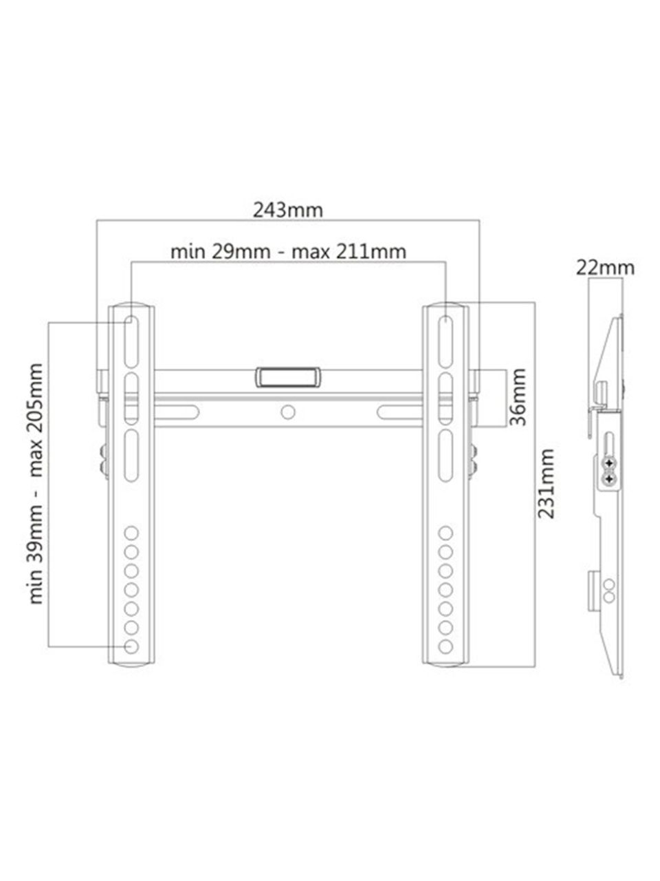 Кронштейн Brateck LP43-22 для ТВ и мониторов, 23"-42"