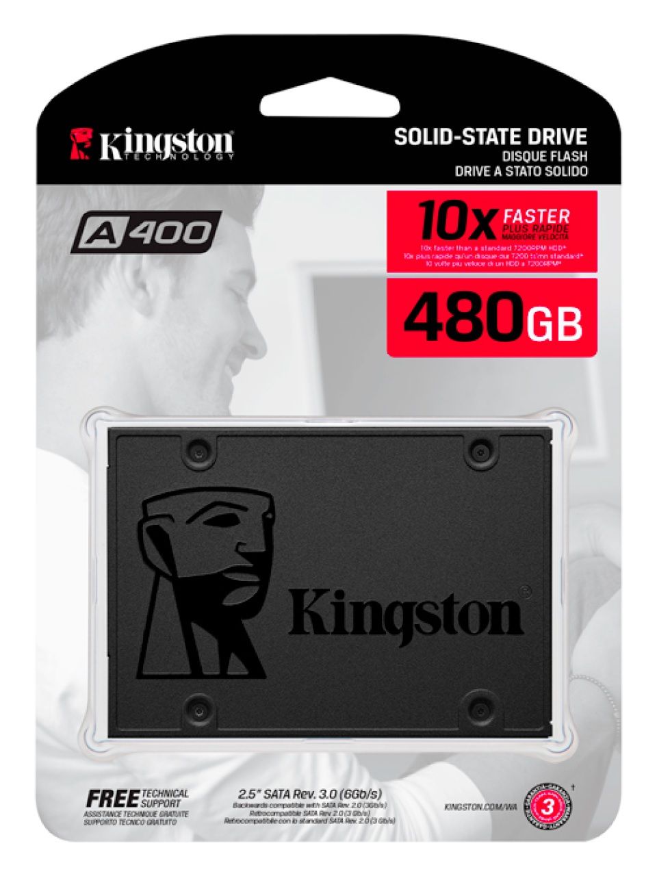 Твердотельный накопитель SSD Kingston SA400S37/480G SATA 7мм