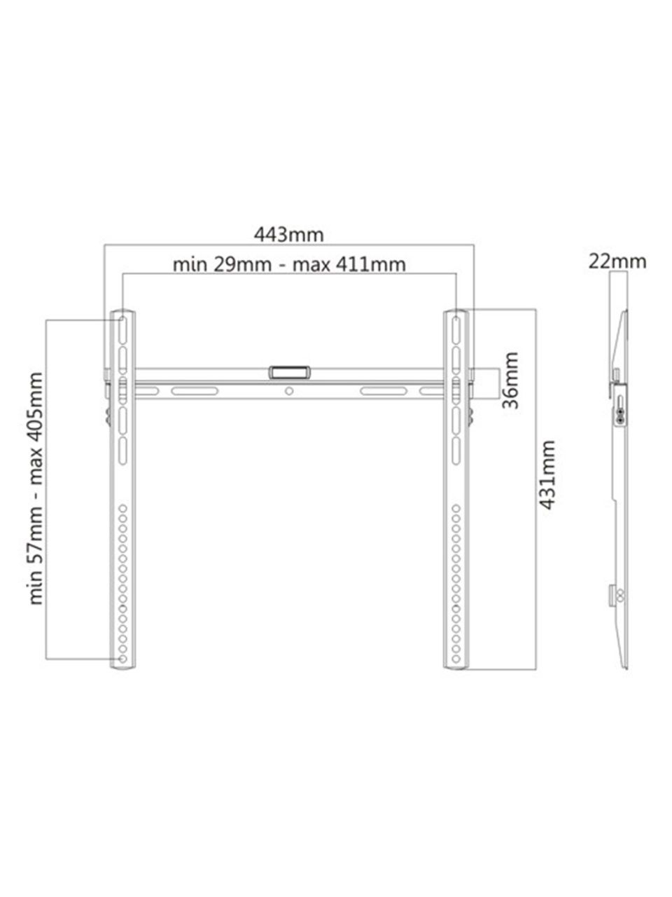 Кронштейн Brateck LP43-44 для ТВ и мониторов, 32"-55"