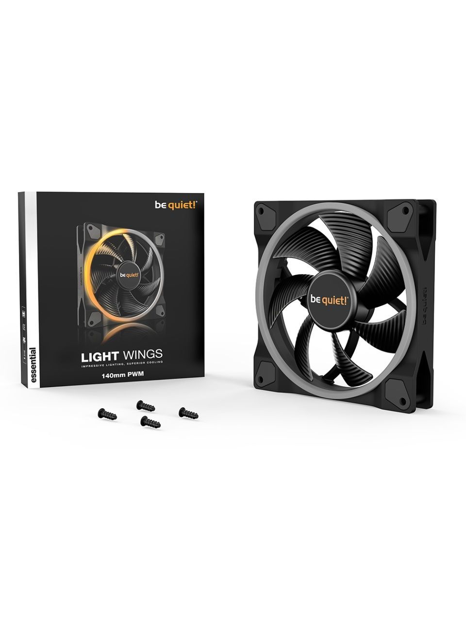 Вентилятор для компьютерного корпуса Bequiet! Light Wings 140mm PWM ARGB