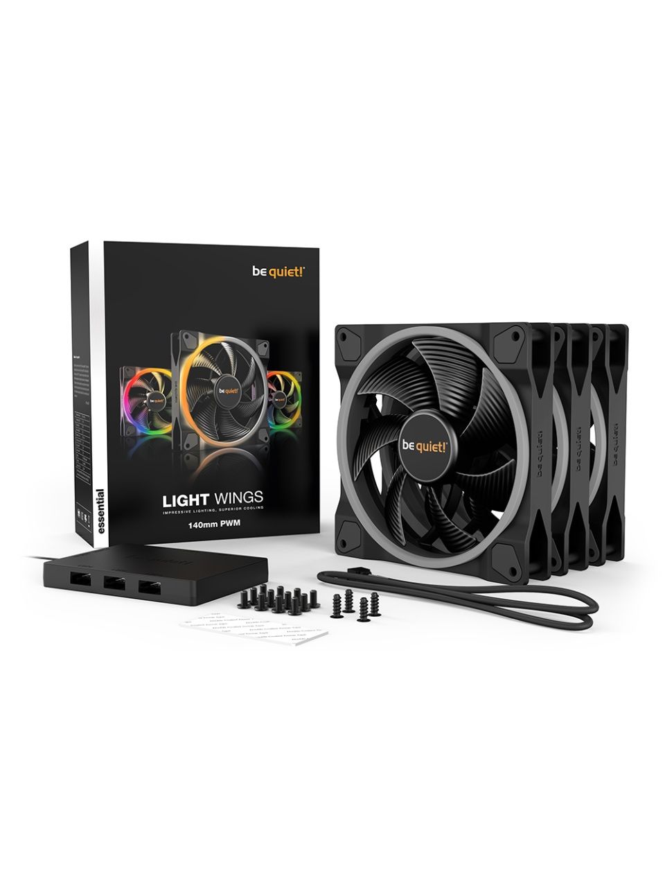 Вентилятор для компьютерного корпуса Bequiet! Light Wings 140mm PWM ARGB Triple Pack