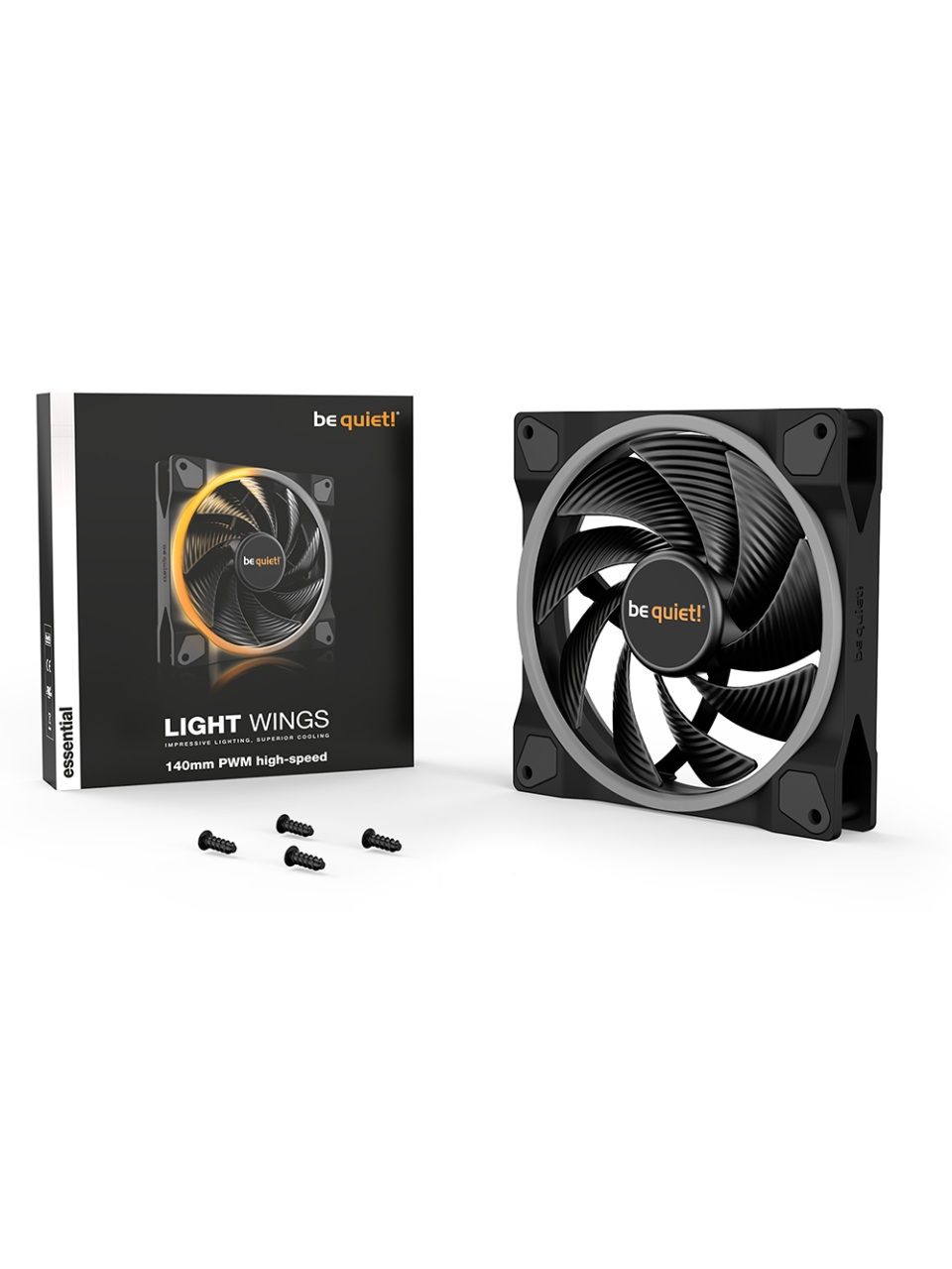Вентилятор для компьютерного корпуса Bequiet! Light Wings 140mm PWM high-speed ARGB