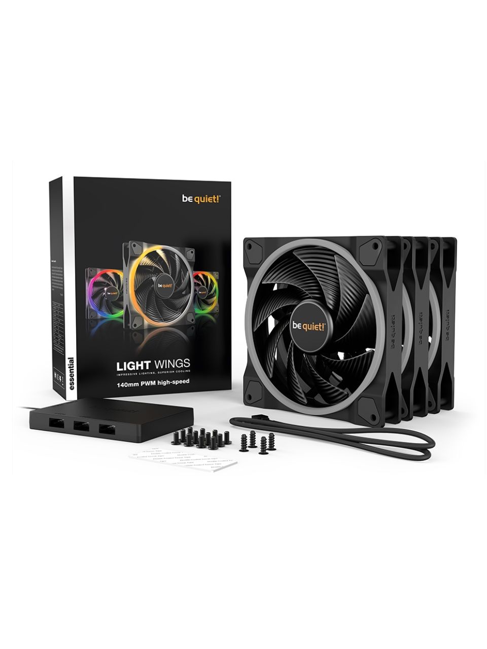 Вентилятор для компьютерного корпуса Bequiet! Light Wings 120mm PWM high-speed ARGB Triple-Pack