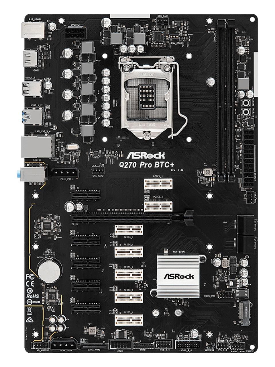 Материнская плата ASRock Q270 PRO BTC+