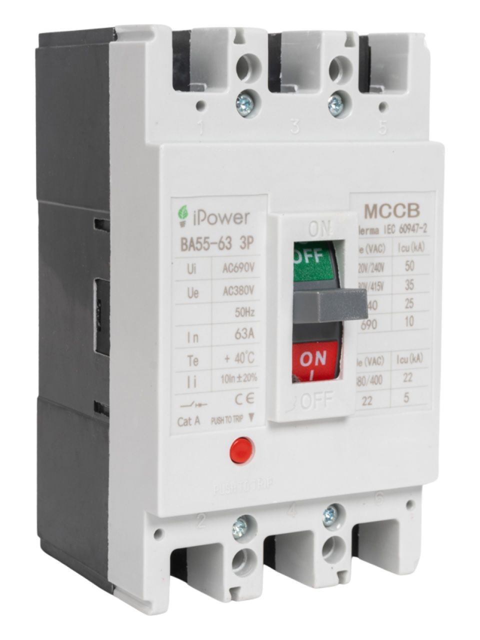 Автоматический выключатель iPower ВА55-63 3P 63A