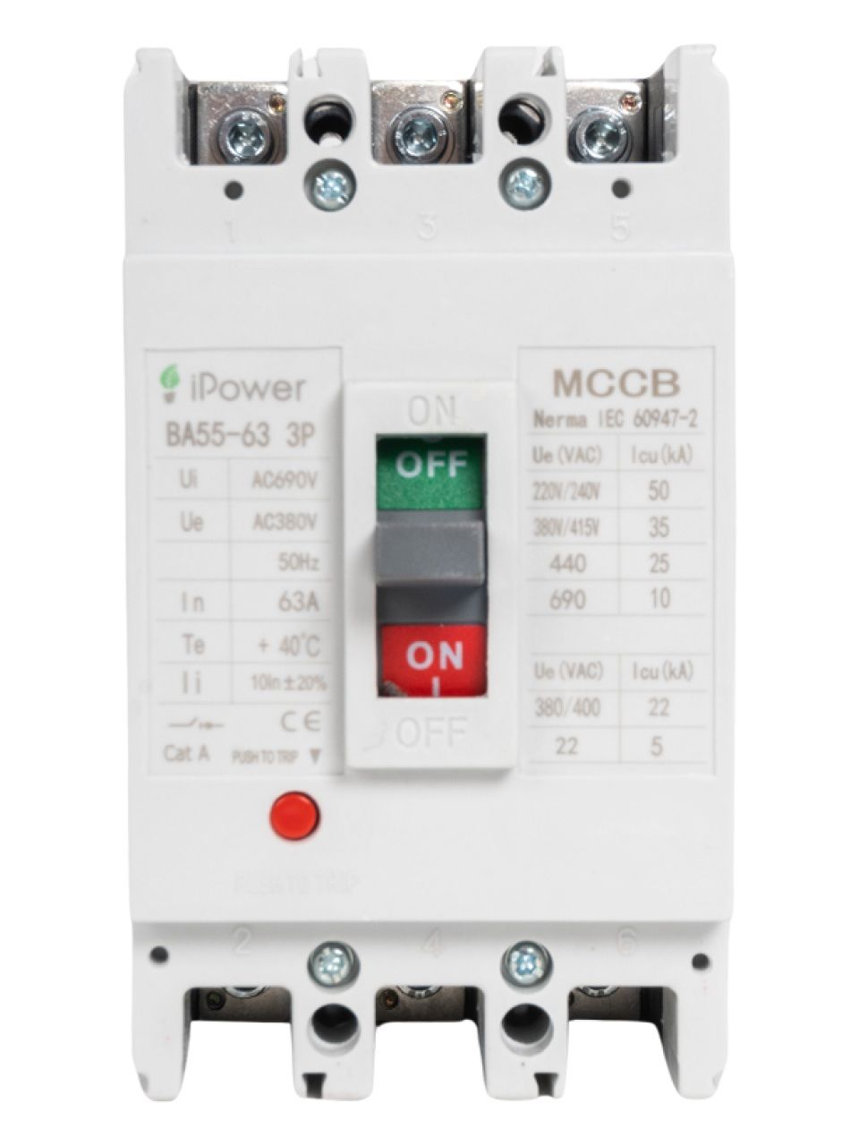 Автоматический выключатель iPower ВА55-63 3P 63A
