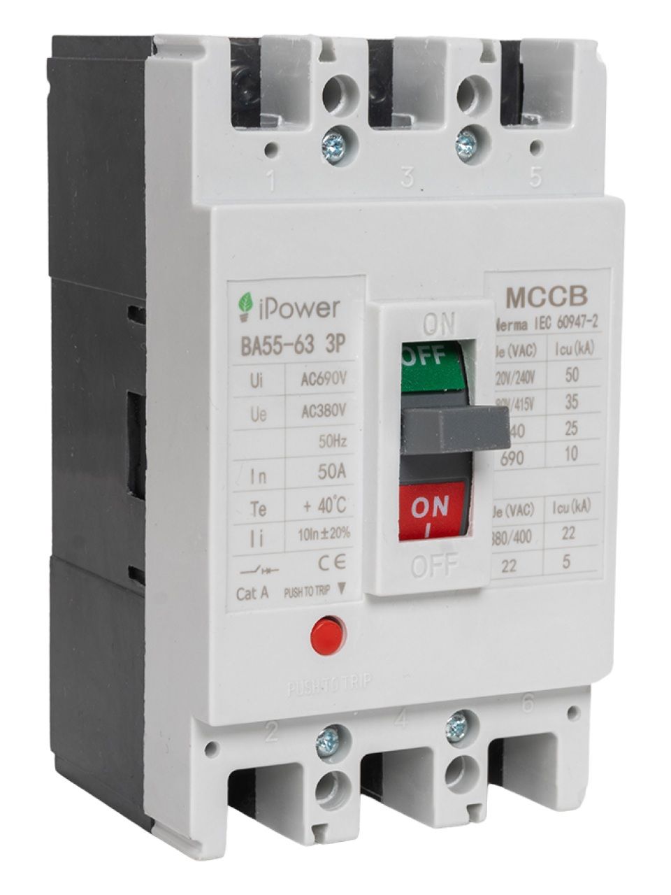 Автоматический выключатель iPower ВА55-63 3P 50A
