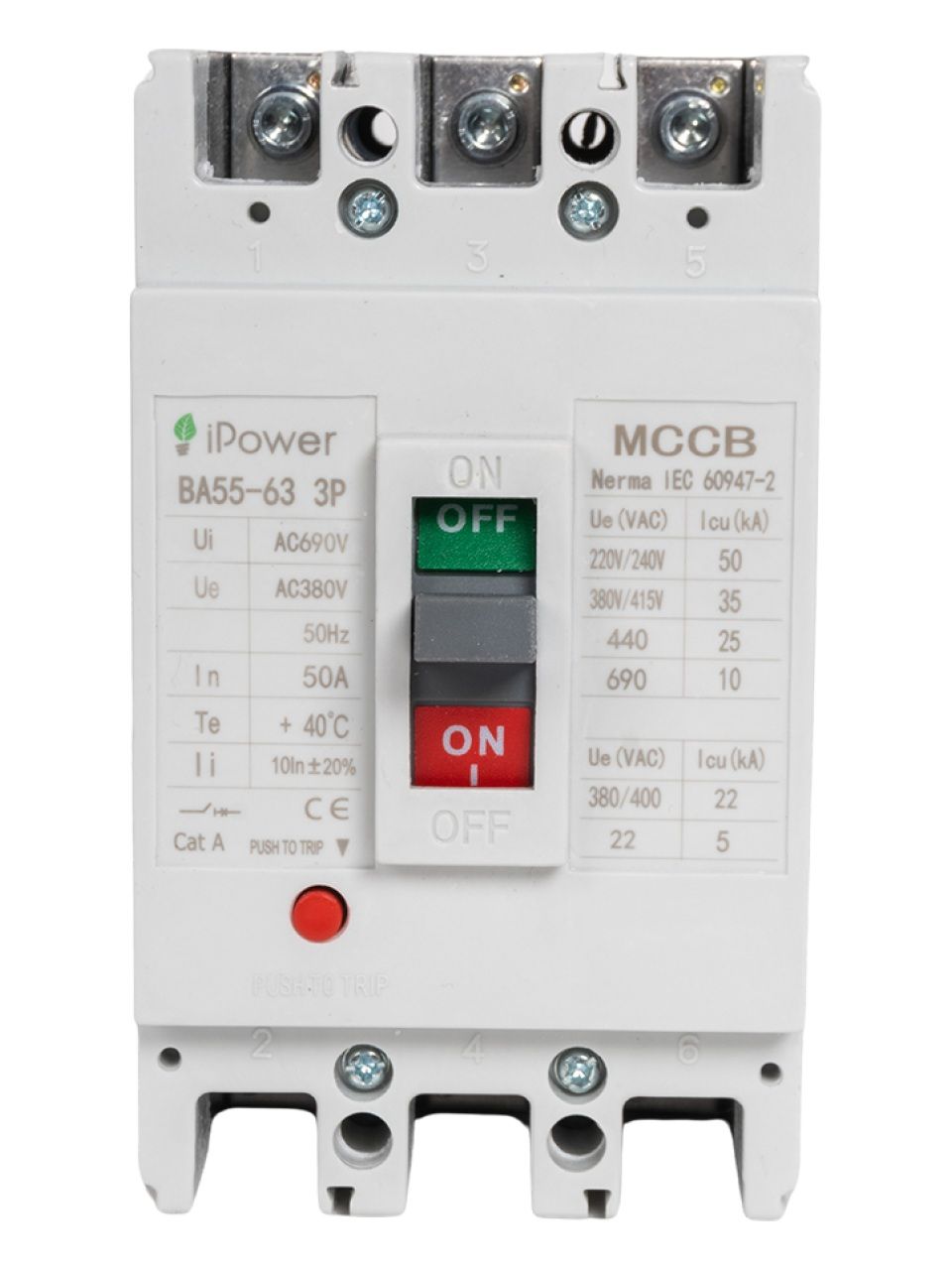 Автоматический выключатель iPower ВА55-63 3P 50A