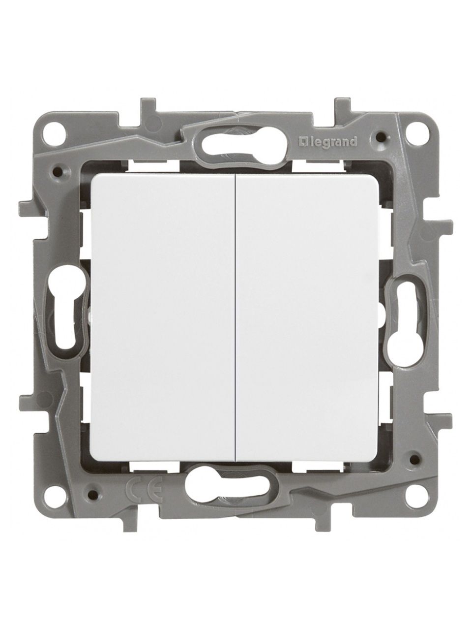 Выключатель двухклавишный Legrand Etika 10 A 250 В белый