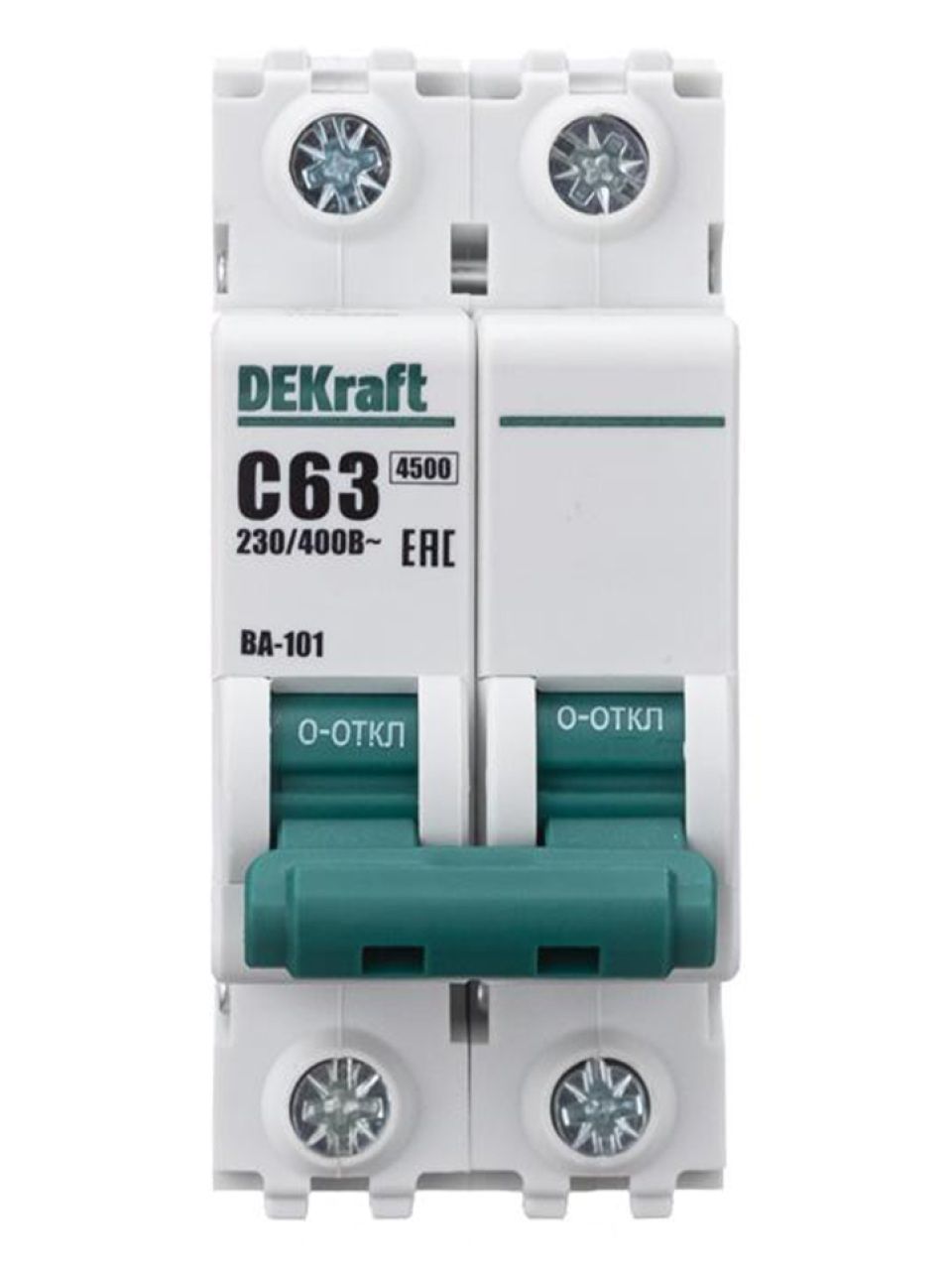 Автоматический выключатель DEKraft 11072DEK ВА101 2Р C 63A 4,5кА