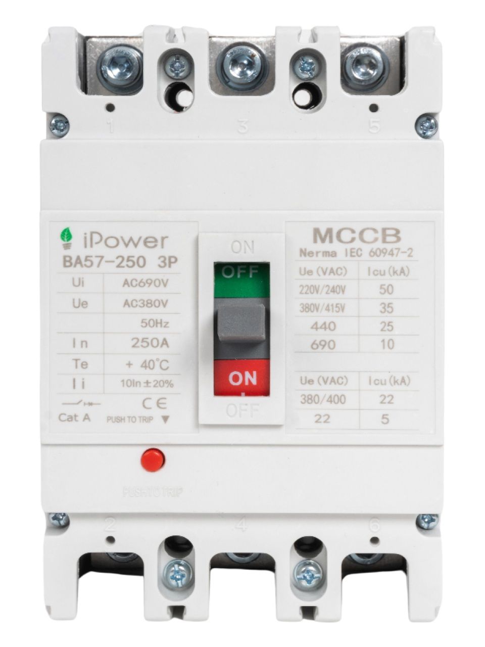 Автоматический выключатель iPower ВА57-250 3P 250A
