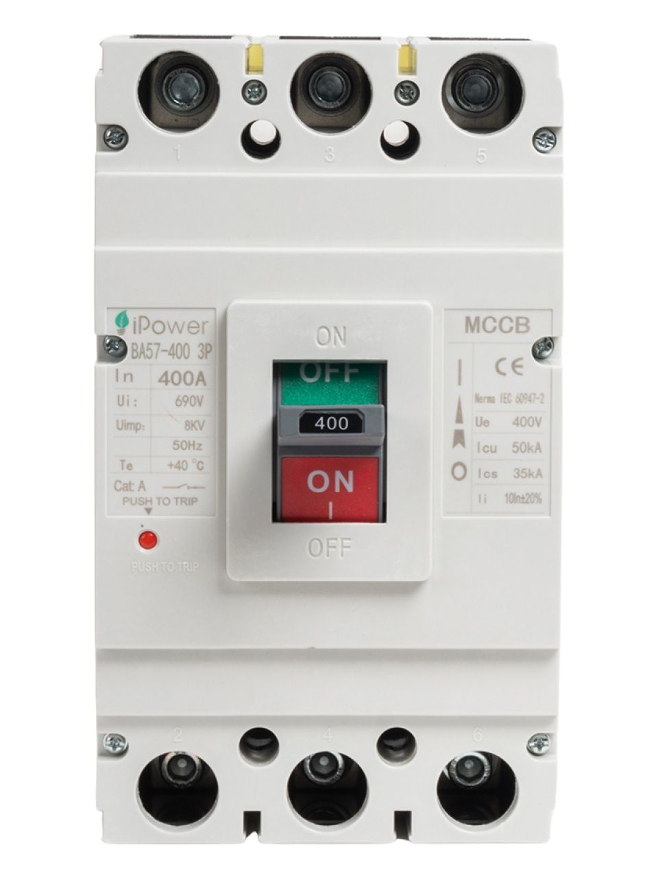 Автоматический выключатель iPower ВА57-400 3P 400A