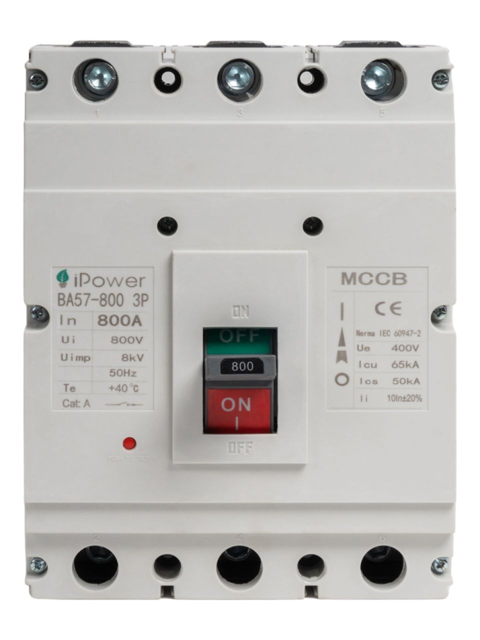 Автоматический выключатель iPower ВА57-800 3P 800A