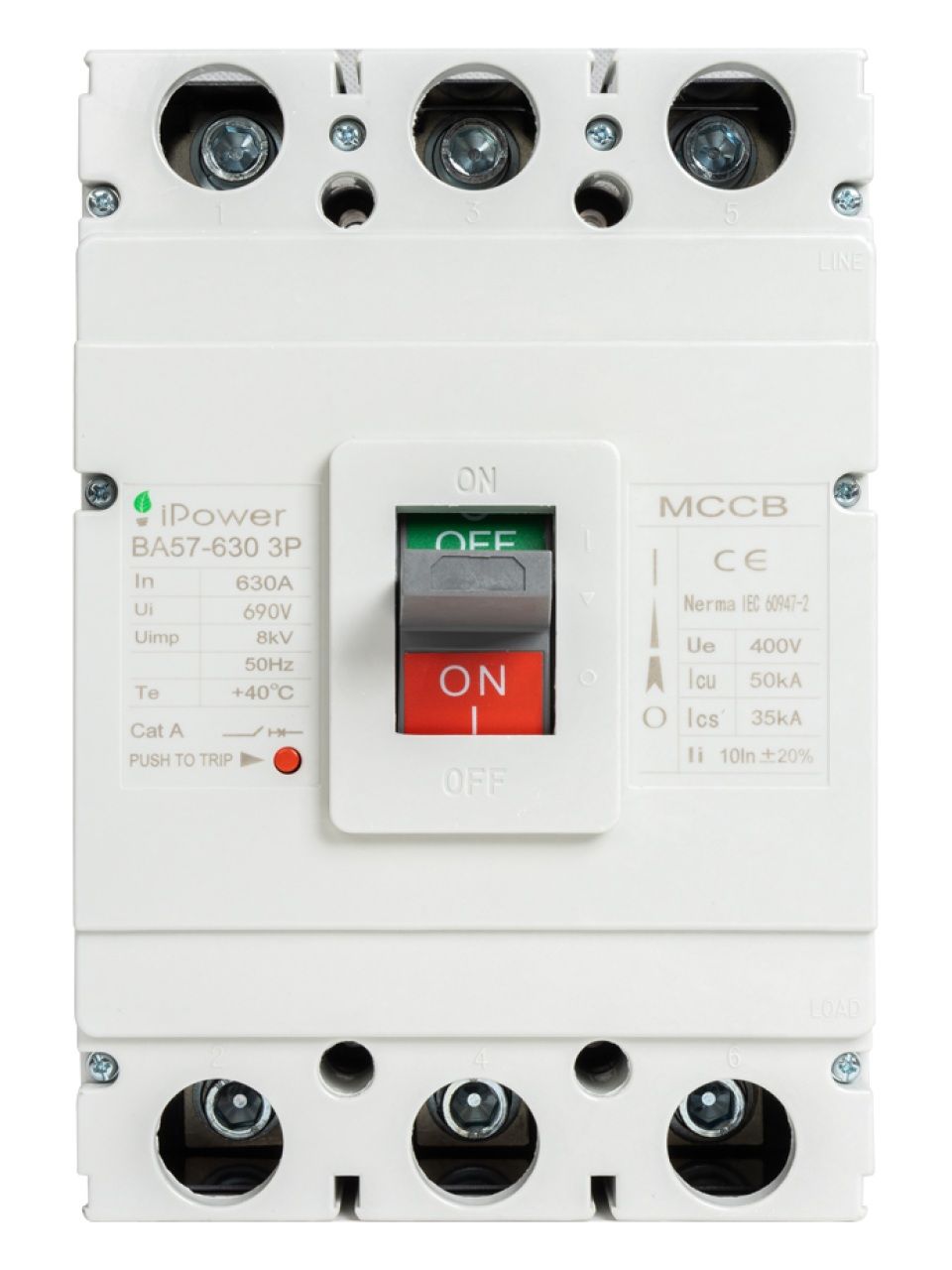 Автоматический выключатель iPower ВА57-630 3P 630A