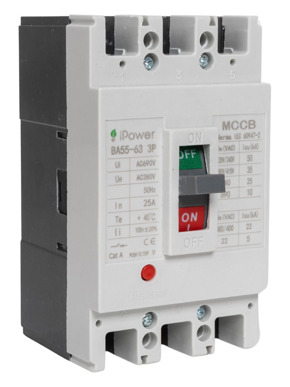 Автоматический выключатель iPower ВА55-63 3P 25A