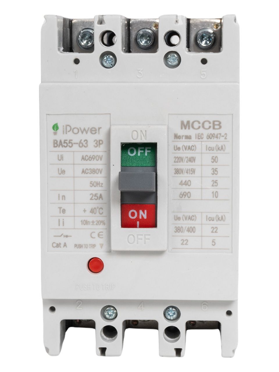 Автоматический выключатель iPower ВА55-63 3P 25A