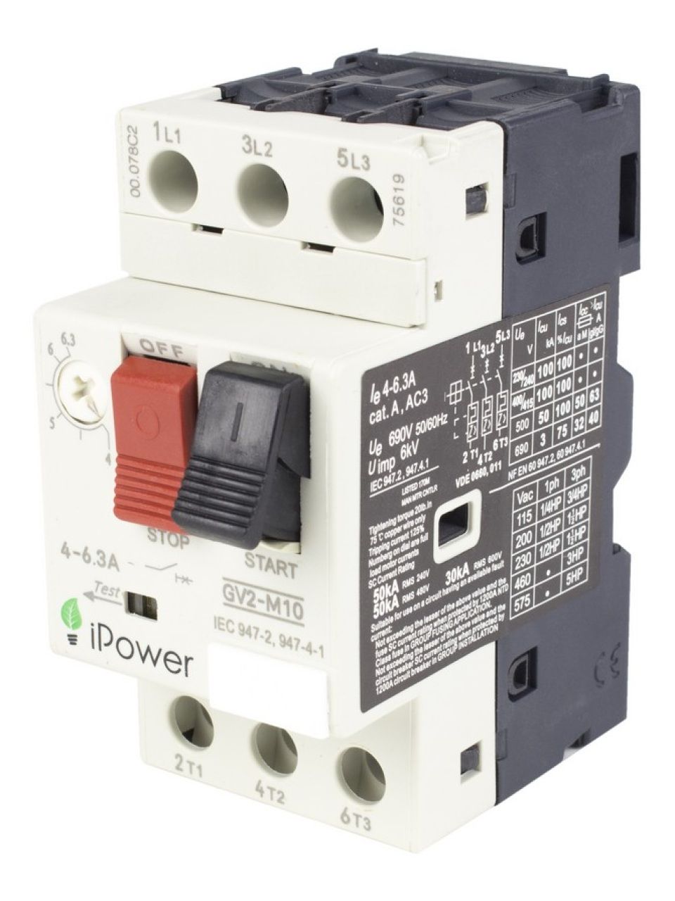 Автомат защиты двигателя iPower GV2-M06 (1-1.6A)