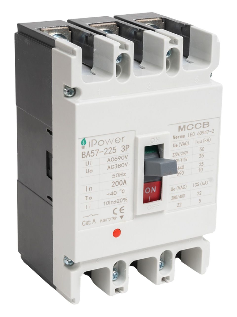 Автоматический выключатель iPower ВА57-225 3P 200A