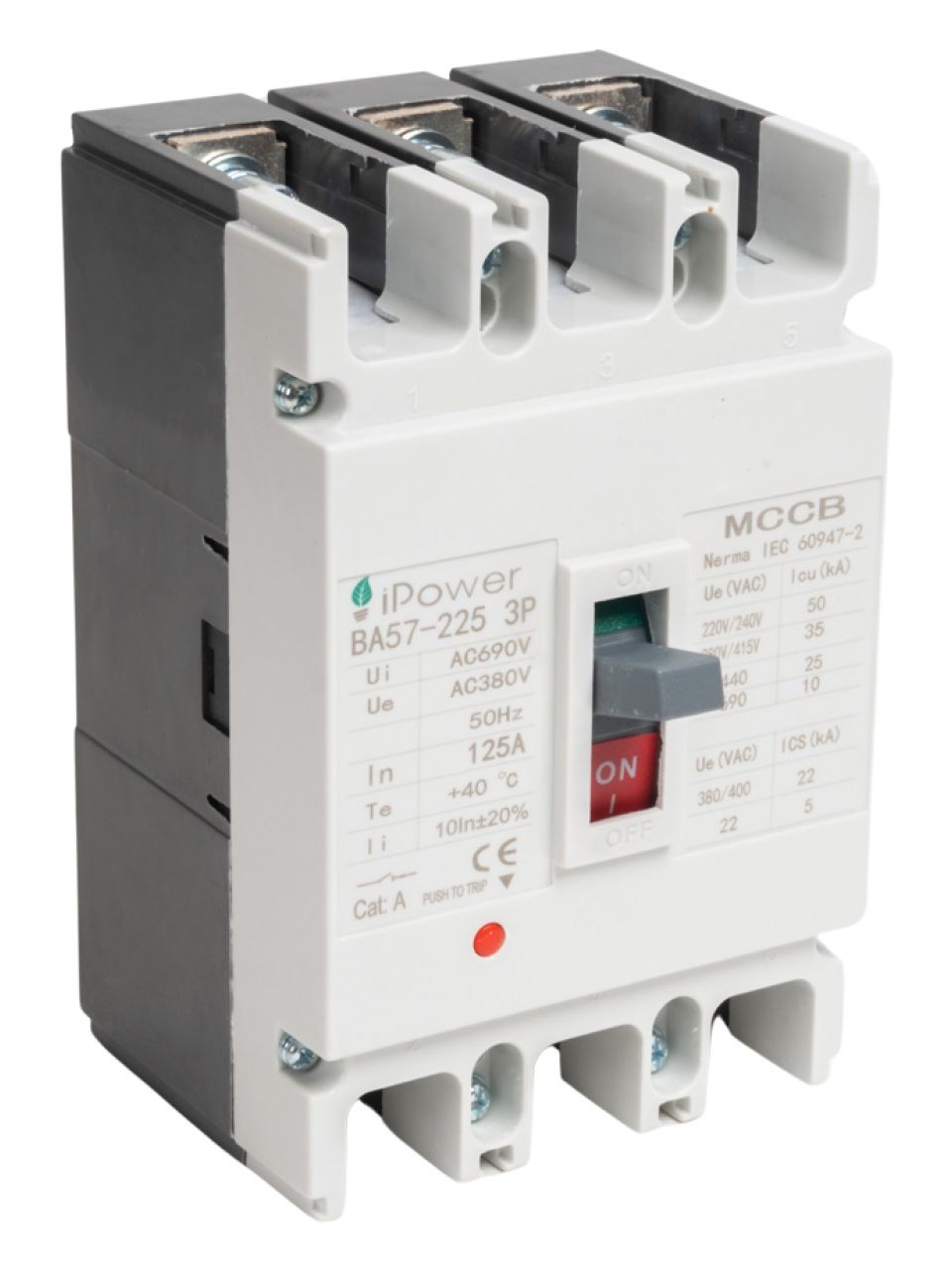 Автоматический выключатель iPower ВА57-225 3P 125A