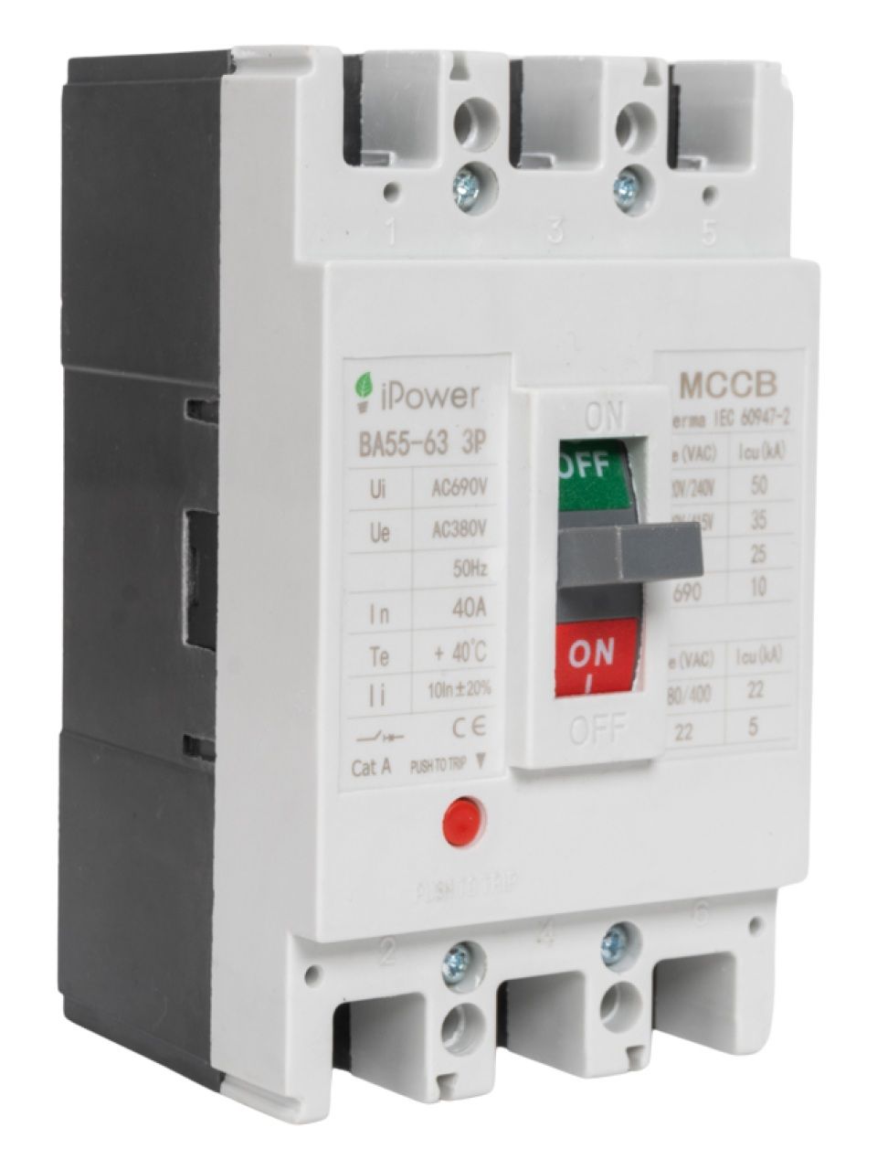 Автоматический выключатель iPower ВА55-63 3P 40A