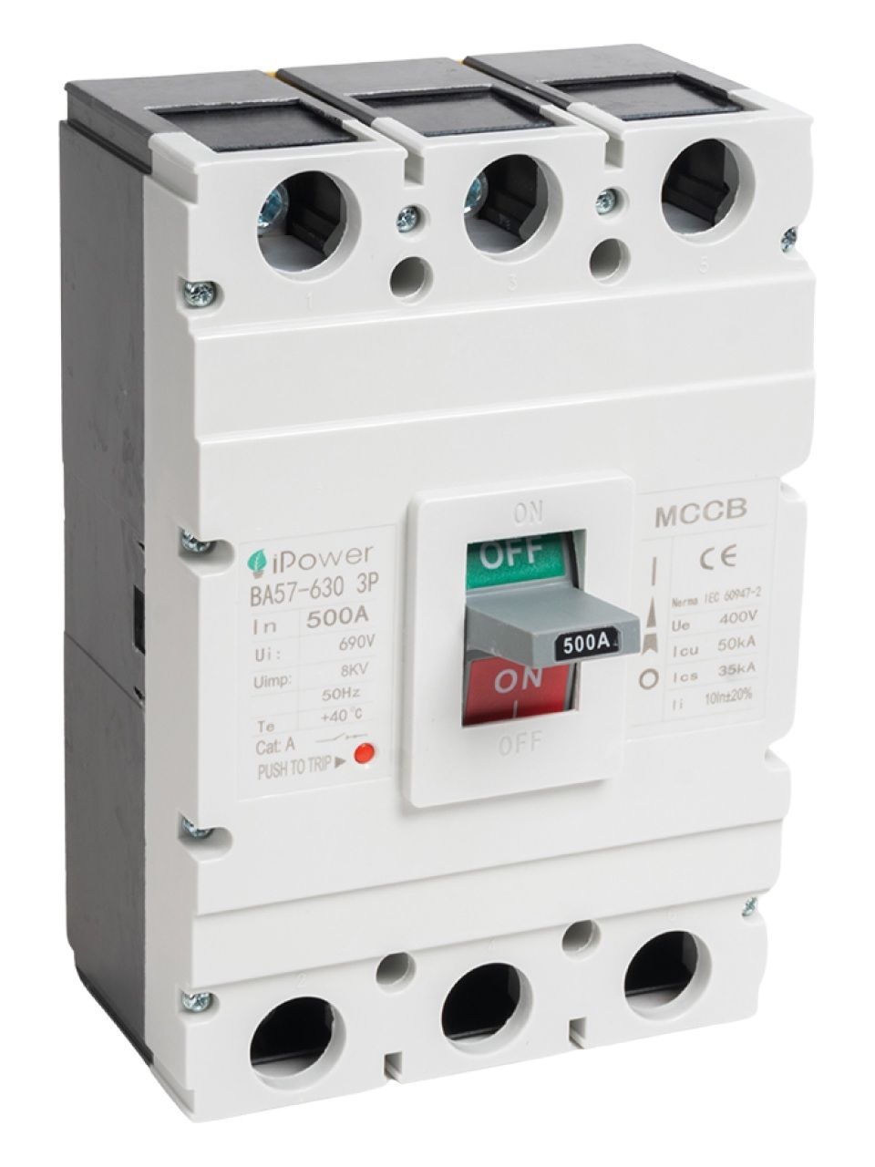 Автоматический выключатель iPower ВА57-630 3P 500A