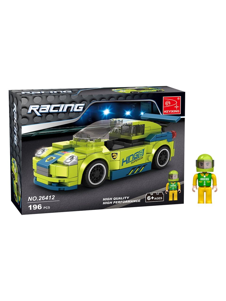 Игровой конструктор Keyixing 26412 ГОНКА (196 детали в наборе)