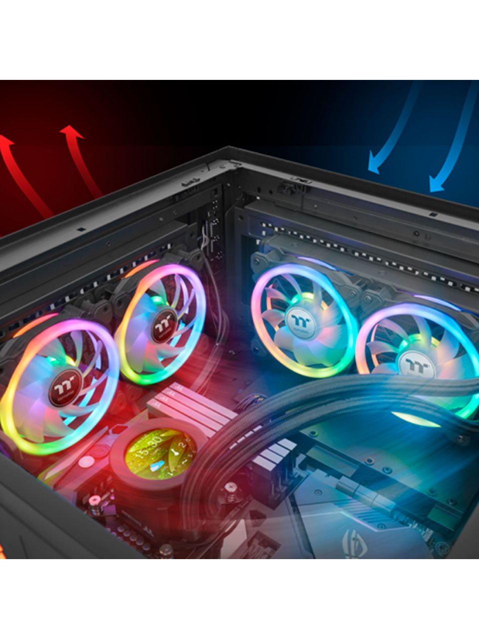 Кулер для компьютерного корпуса Thermaltake SWAFAN 14 RGB Radiator Fan TT Premium Edition (3-Fan Pac