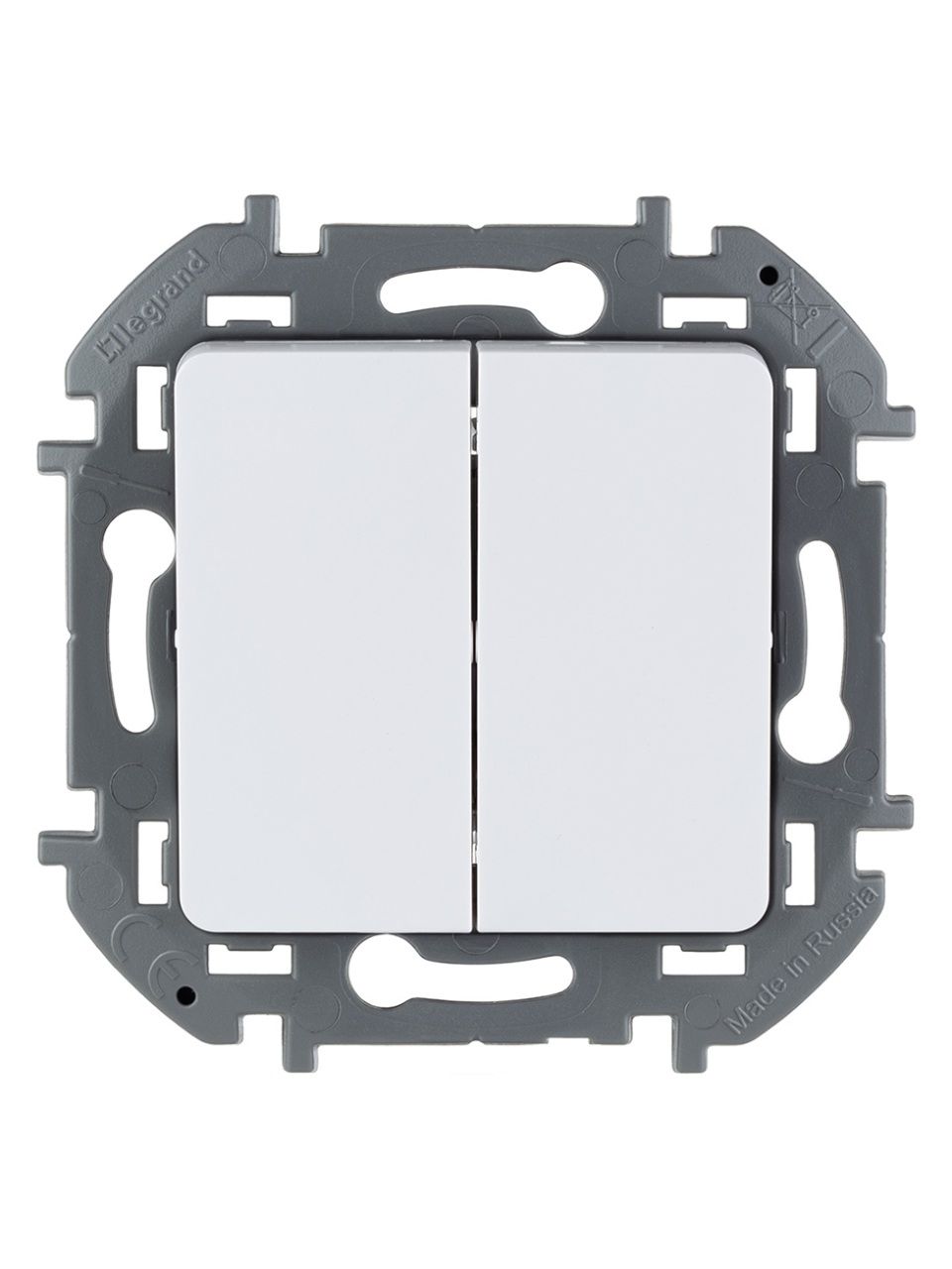 Выключатель двухклавишный Legrand Inspiria 673620 10 AX 250 В белый