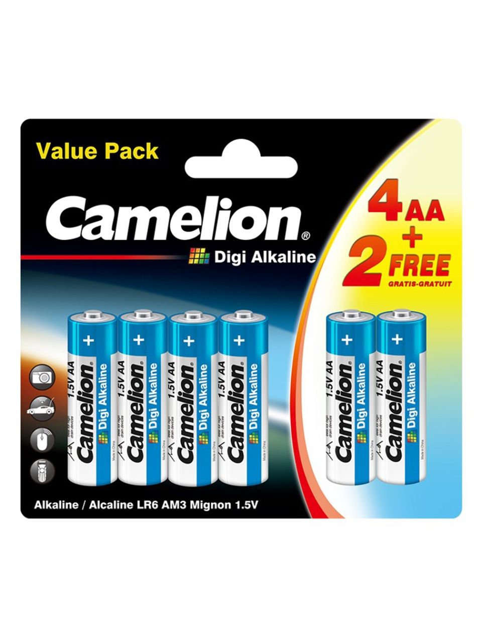 Батарейка CAMELION Digi Alkaline 4+2LR6DG-BP 6 шт. в блистере