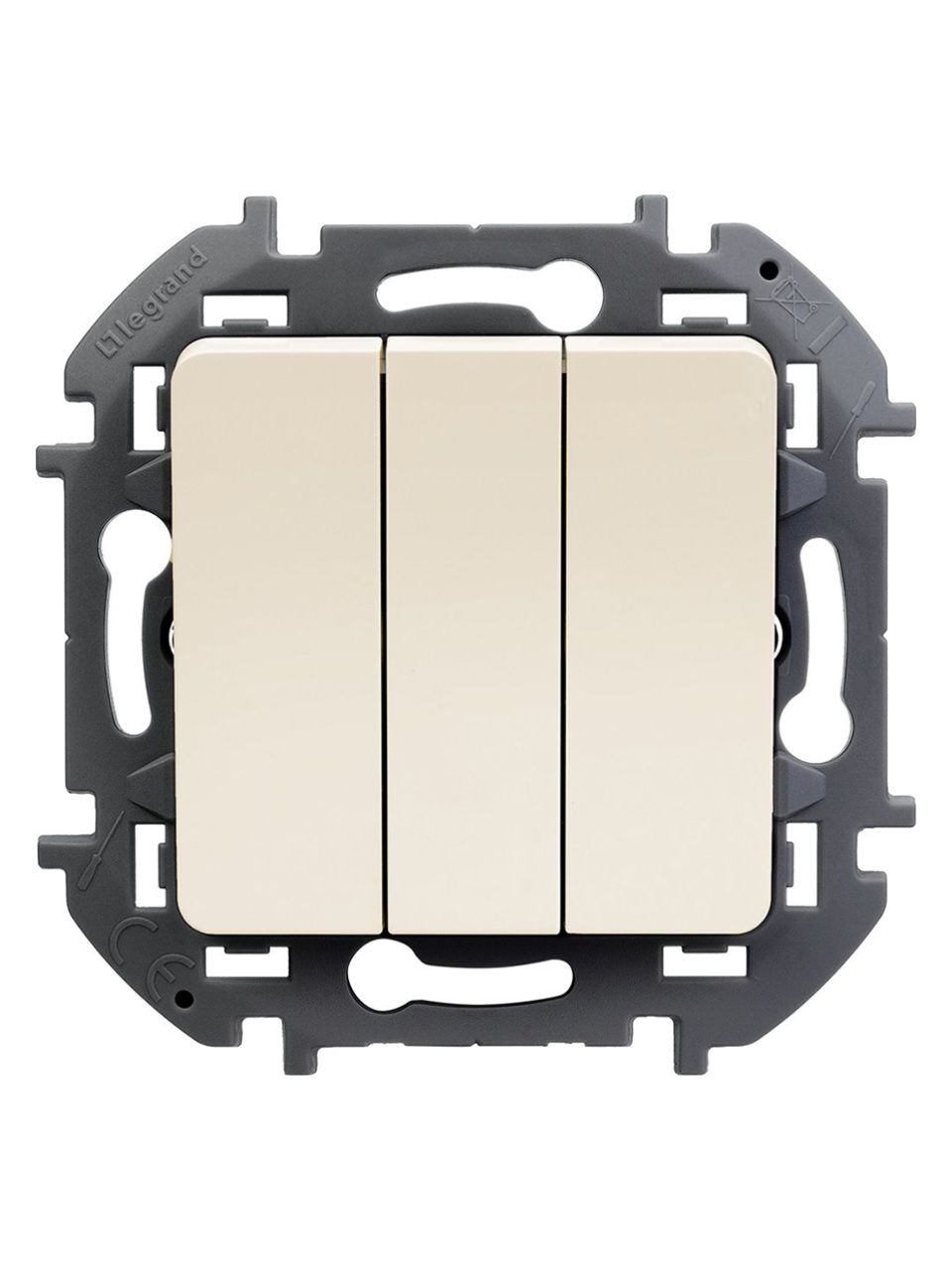 Выключатель трехклавишный Legrand 673641 Inspiria с/у 20 А ~250В винтовые зажимы слоновая кость
