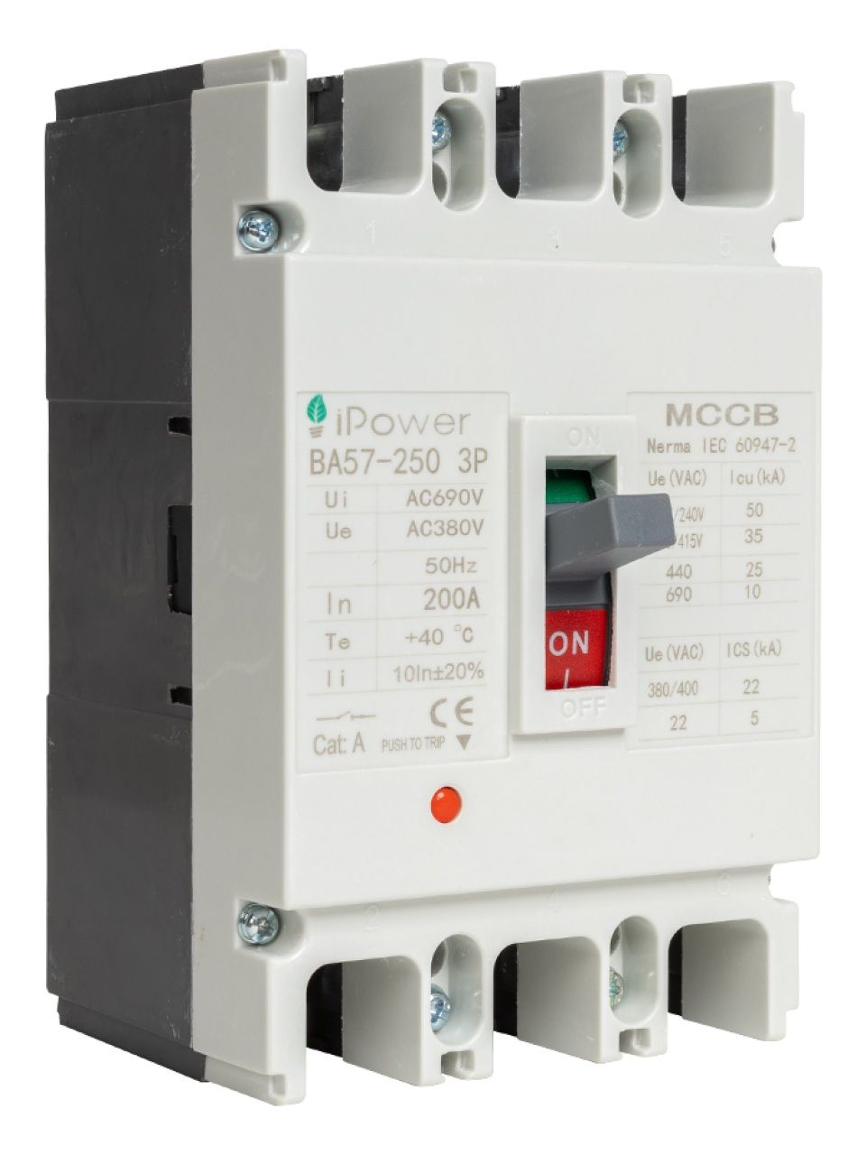 Автоматический выключатель iPower ВА57-250 3P 200A