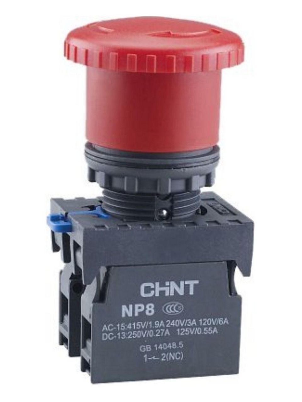 Кнопка управления CHINT "Грибок" 40мм с фиксацией NP8-11ZS/14 красная 1НО+1НЗ IP65