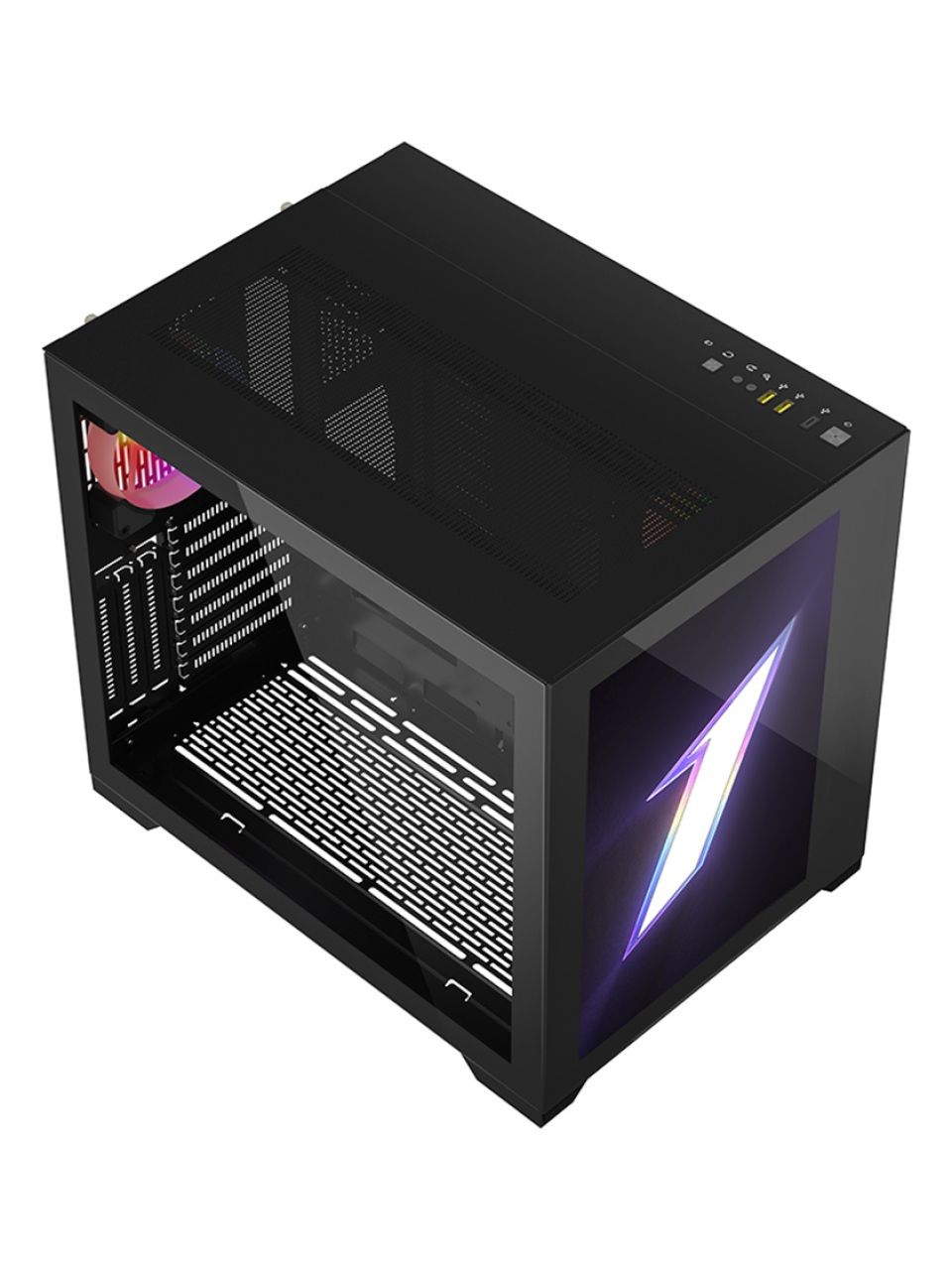 Компьютерный корпус 1STPLAYER STEAMPUNK SP7 EMOTION VIEW Black без Б/П