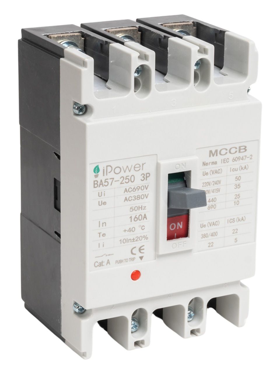 Автоматический выключатель iPower ВА57-250 3P 160A