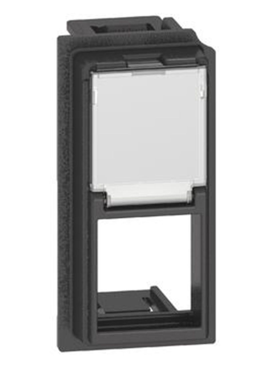 Лицевая панель Bticino KG07K Living Now для адаптеров Keystone RJ45 1 модуль черный