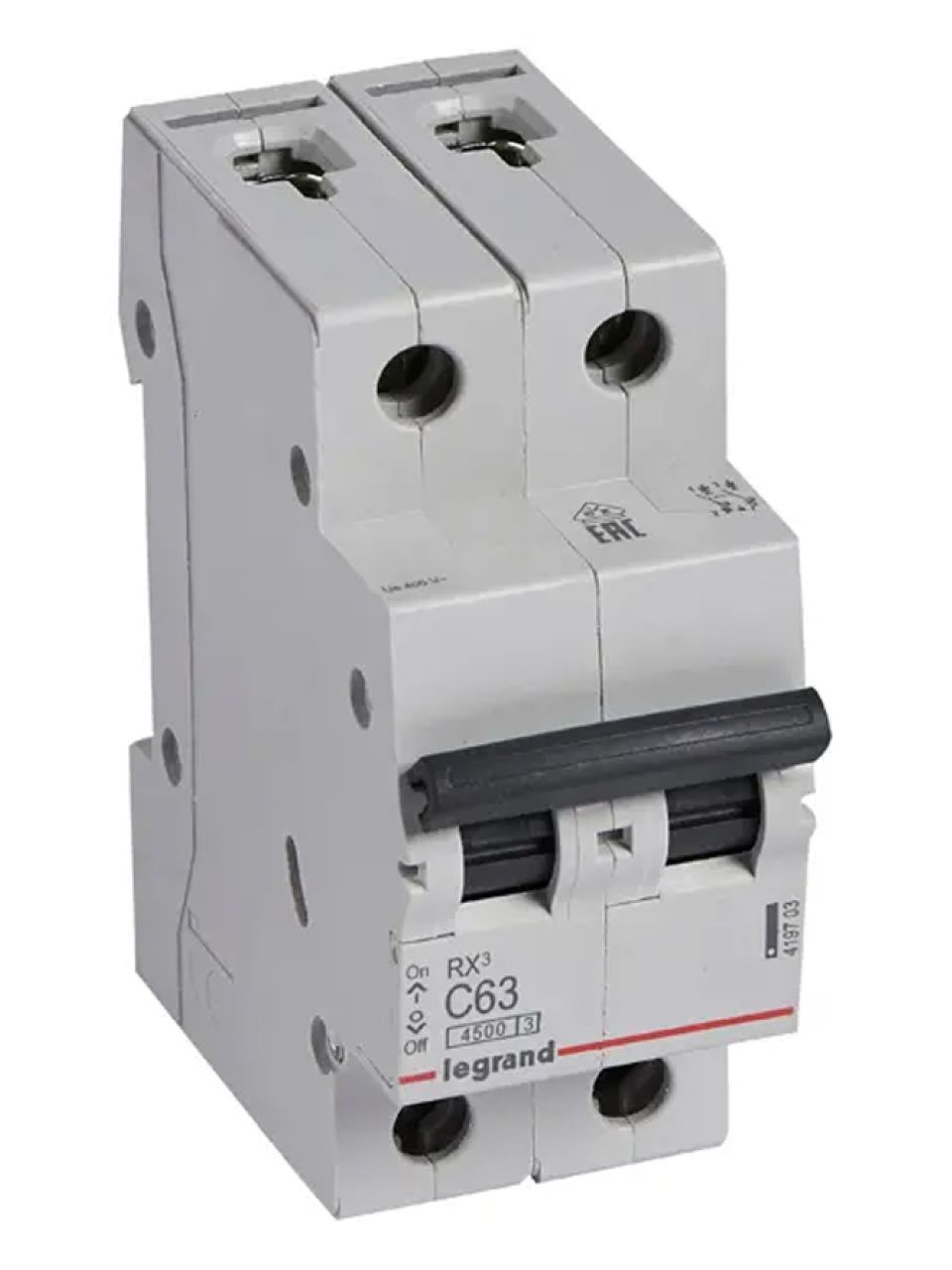 Автоматический выключатель Legrand 419703 2П C 63A RX3 4,5kA