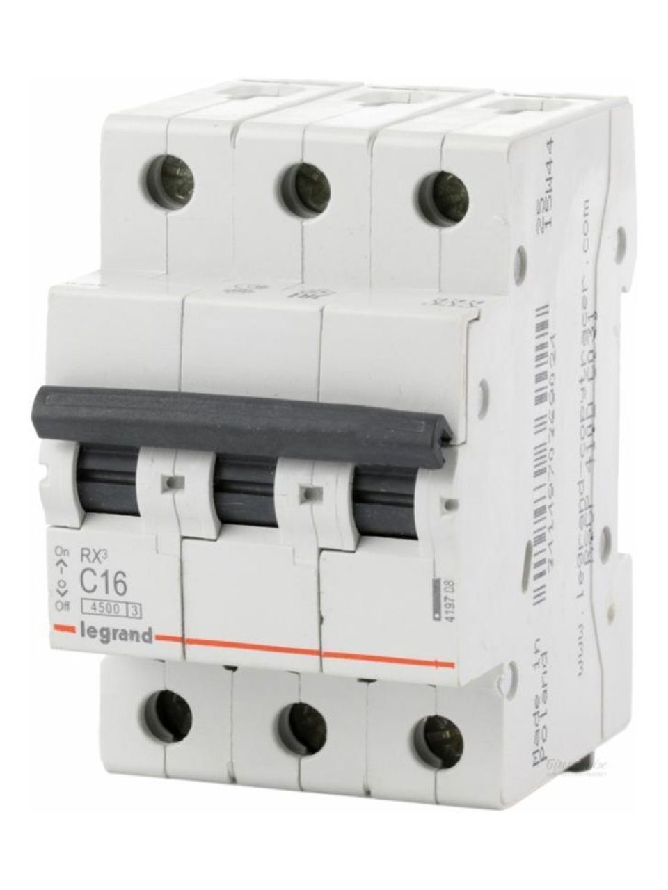 Автоматический выключатель Legrand 419708 3П C 16А RX3 4,5kA