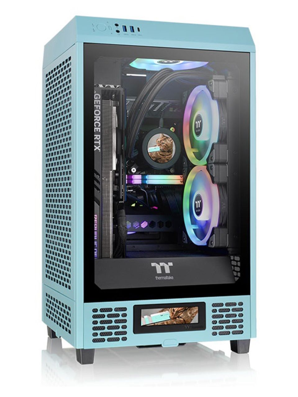 Компьютерный корпус Thermaltake The Tower 200 Turquoise Mini Chassis без Б/П