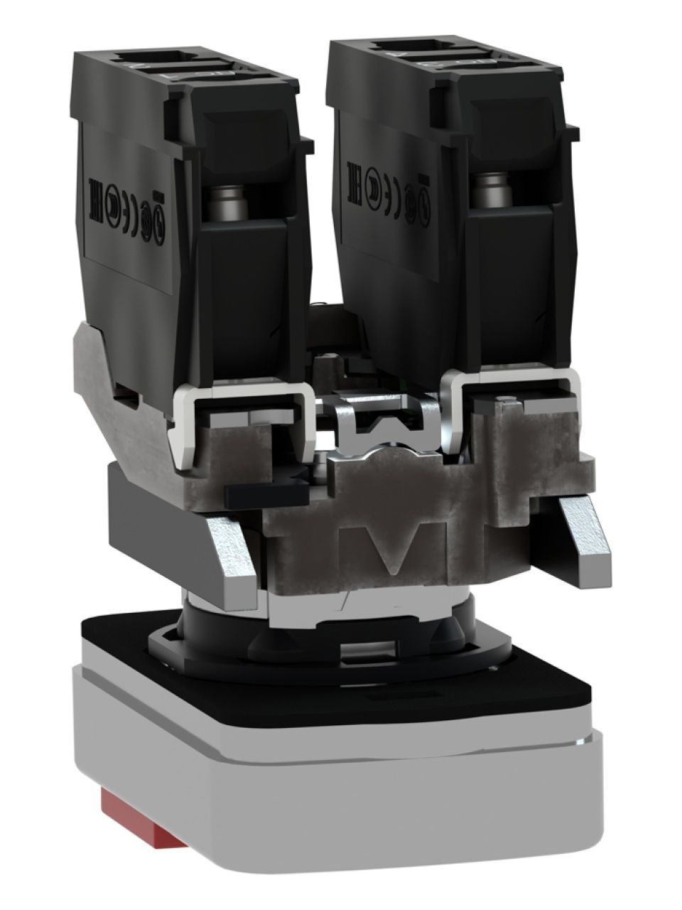 Кнопка двойная SE XB4BW73731M5 с маркировкой 22мм + LED