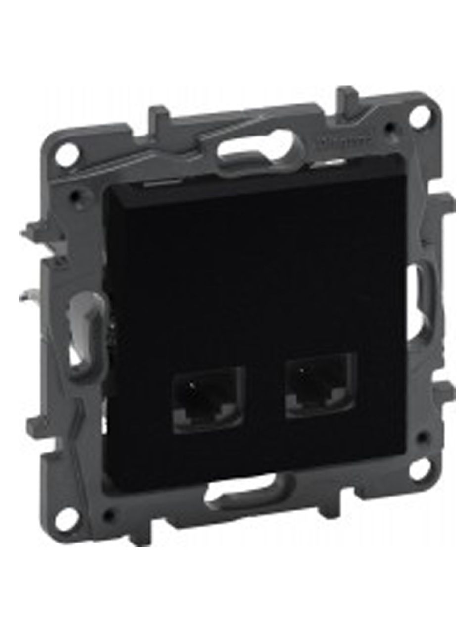 Информационная розетка двойная Niloe Step 2хRJ45 Кат.5e UTP Чёрный