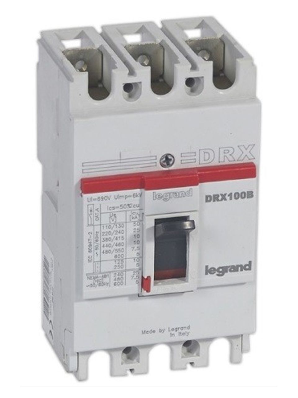 Автоматический выключатель Legrand 27255 3П 80A DRX125 10kA термомагнитный